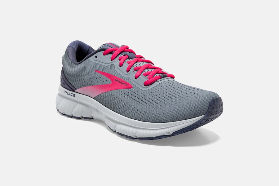 Brooks Trace Road Running Shoes Womens Grey/Pink 269081-YDB